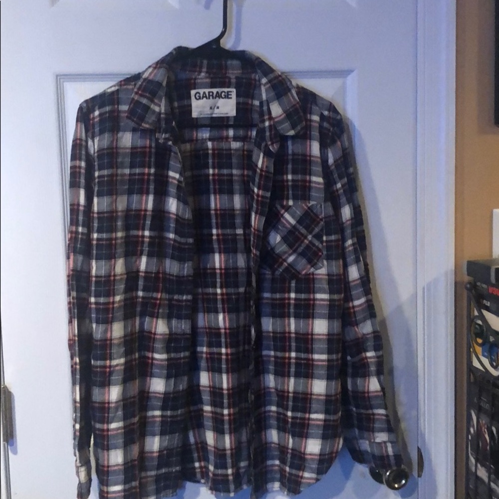 Juniors' Garage Brand Lightweight plaid shirt
